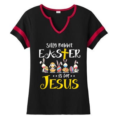 Silly Rabbit Easter Is For Jesus Bunny Face Mask Quarantined Gift Ladies Halftime Notch Neck Tee