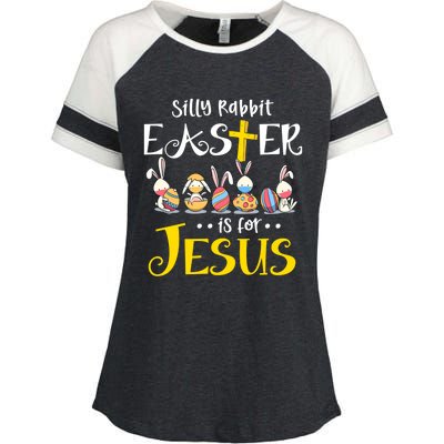 Silly Rabbit Easter Is For Jesus Bunny Face Mask Quarantined Gift Enza Ladies Jersey Colorblock Tee