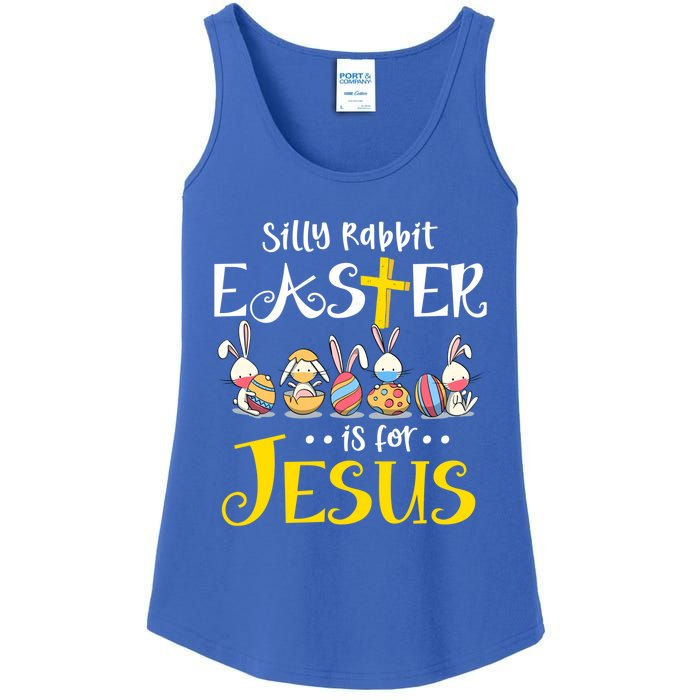 Silly Rabbit Easter Is For Jesus Bunny Face Mask Quarantined Gift Ladies Essential Tank