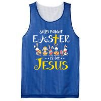 Silly Rabbit Easter Is For Jesus Bunny Face Mask Quarantined Gift Mesh Reversible Basketball Jersey Tank