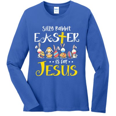 Silly Rabbit Easter Is For Jesus Bunny Face Mask Quarantined Gift Ladies Long Sleeve Shirt