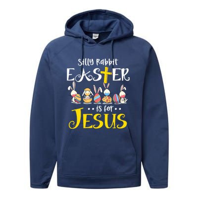 Silly Rabbit Easter Is For Jesus Bunny Face Mask Quarantined Gift Performance Fleece Hoodie