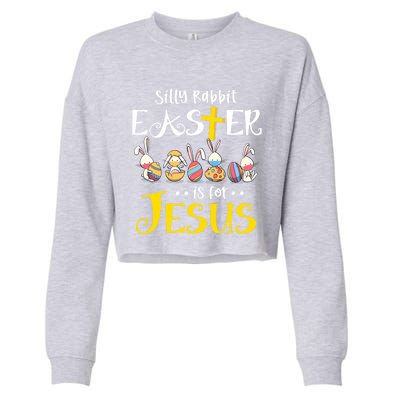 Silly Rabbit Easter Is For Jesus Bunny Face Mask Quarantined Gift Cropped Pullover Crew