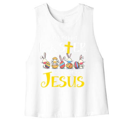 Silly Rabbit Easter Is For Jesus Bunny Face Mask Quarantined Gift Women's Racerback Cropped Tank