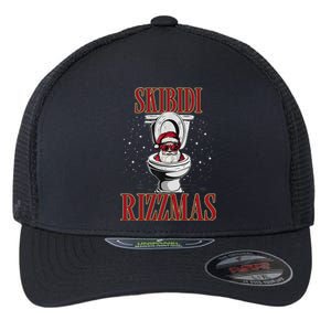 Skibid.I Rizzmas Funny Santa Toilet White Elephant Christmas Flexfit Unipanel Trucker Cap