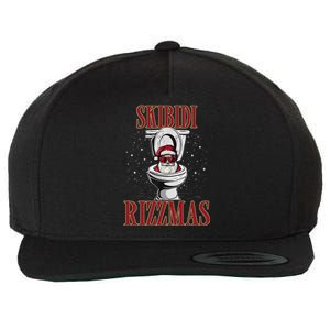 Skibid.I Rizzmas Funny Santa Toilet White Elephant Christmas Wool Snapback Cap