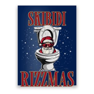 Skibid.I Rizzmas Funny Santa Toilet White Elephant Christmas Poster