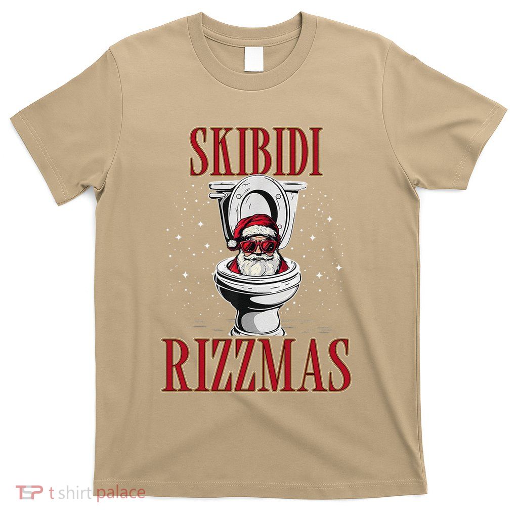 Skibid.I Rizzmas Funny Santa Toilet White Elephant Christmas T-Shirt
