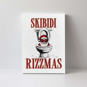 Skibid.I Rizzmas Funny Santa Toilet White Elephant Christmas Canvas