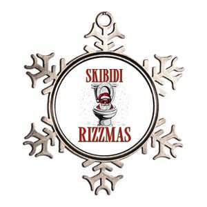 Skibid.I Rizzmas Funny Santa Toilet White Elephant Christmas Metallic Star Ornament