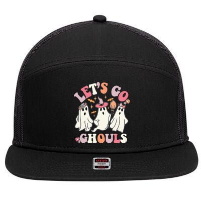 Spooky Retro Floral Ghost Costume for a Groovy Halloween 7 Panel Mesh Trucker Snapback Hat