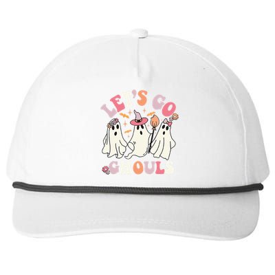 Spooky Retro Floral Ghost Costume for a Groovy Halloween Snapback Five-Panel Rope Hat