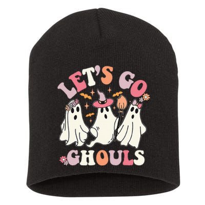 Spooky Retro Floral Ghost Costume for a Groovy Halloween Short Acrylic Beanie