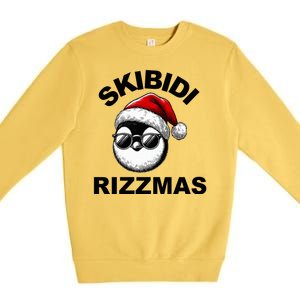 Skibidi Rizzmas Funny Christmas Penguin Premium Crewneck Sweatshirt