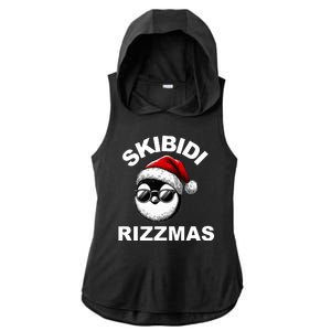 Skibidi Rizzmas Funny Christmas Penguin Ladies PosiCharge Tri-Blend Wicking Draft Hoodie Tank