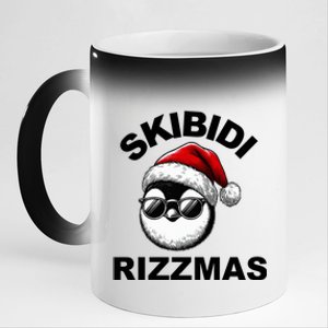 Skibidi Rizzmas Funny Christmas Penguin 11oz Black Color Changing Mug