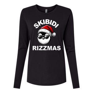 Skibidi Rizzmas Funny Christmas Penguin Womens Cotton Relaxed Long Sleeve T-Shirt