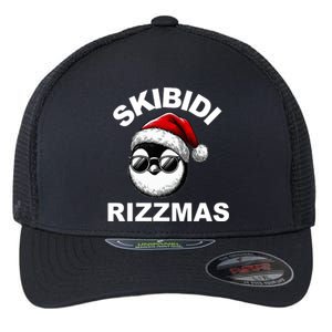 Skibidi Rizzmas Funny Christmas Penguin Flexfit Unipanel Trucker Cap