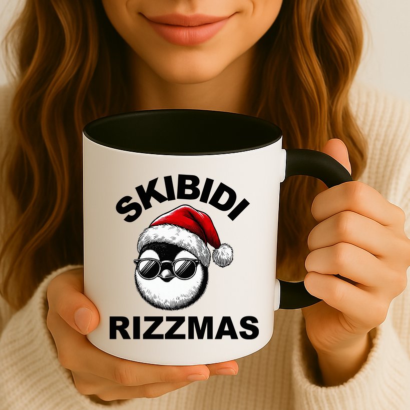 Skibidi Rizzmas Funny Christmas Penguin Mug