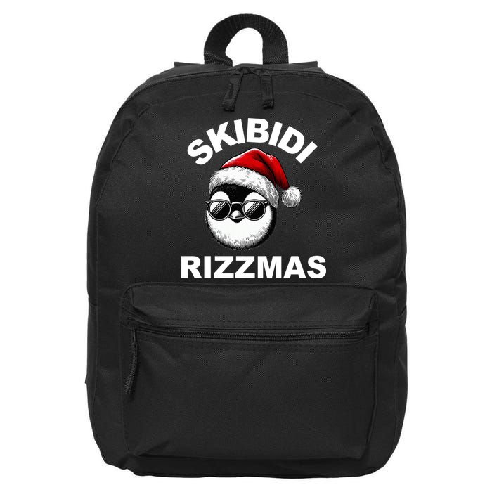 Skibidi Rizzmas Funny Christmas Penguin 16 in Basic Backpack