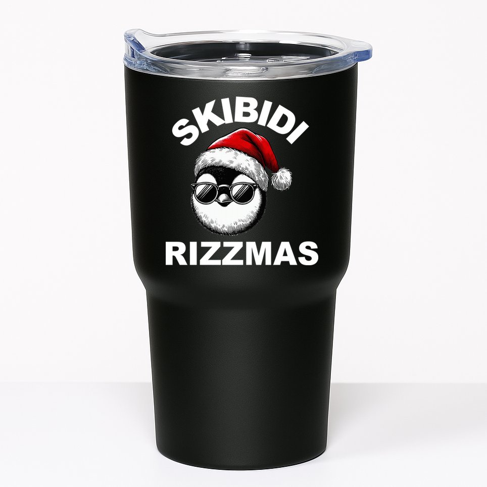 Skibidi Rizzmas Funny Christmas Penguin Tumbler