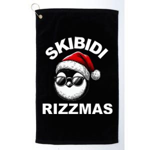 Skibidi Rizzmas Funny Christmas Penguin Platinum Collection Golf Towel