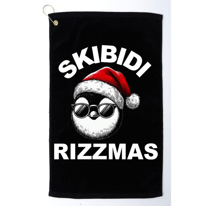 Skibidi Rizzmas Funny Christmas Penguin Golf Towel