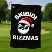 Skibidi Rizzmas Funny Christmas Penguin Golf Towel