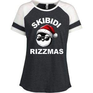 Skibidi Rizzmas Funny Christmas Penguin Enza Ladies Jersey Colorblock Tee