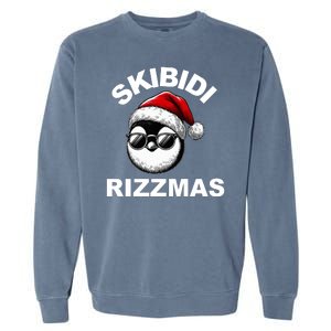 Skibidi Rizzmas Funny Christmas Penguin Garment-Dyed Sweatshirt