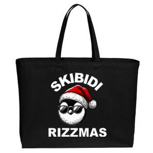 Skibidi Rizzmas Funny Christmas Penguin Cotton Canvas Jumbo Tote