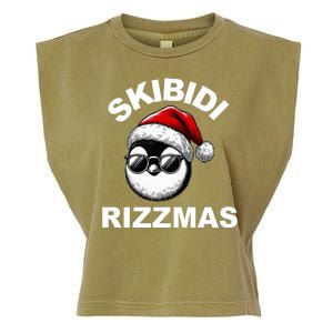 Skibidi Rizzmas Funny Christmas Penguin Garment-Dyed Women's Muscle Tee