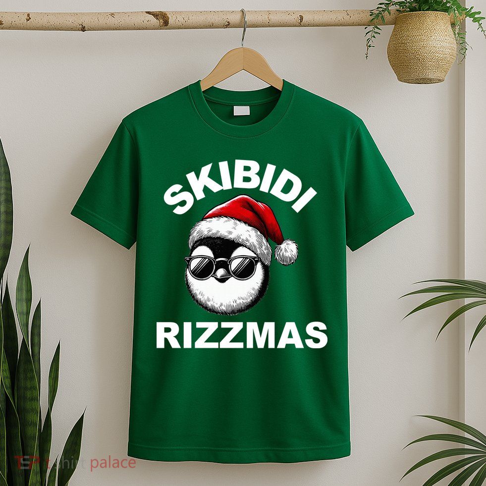 Skibidi Rizzmas Funny Christmas Penguin T-Shirt