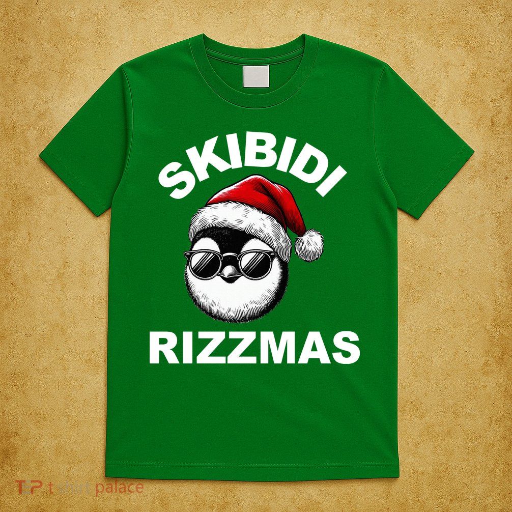 Skibidi Rizzmas Funny Christmas Penguin T-Shirt