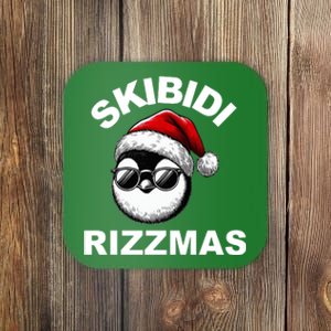 Skibidi Rizzmas Funny Christmas Penguin Coaster