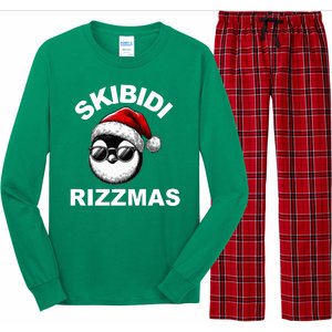 Skibidi Rizzmas Funny Christmas Penguin Long Sleeve Pajama Set