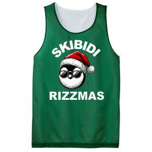 Skibidi Rizzmas Funny Christmas Penguin Mesh Reversible Basketball Jersey Tank