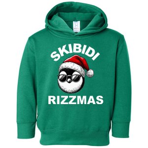 Skibidi Rizzmas Funny Christmas Penguin Toddler Hoodie