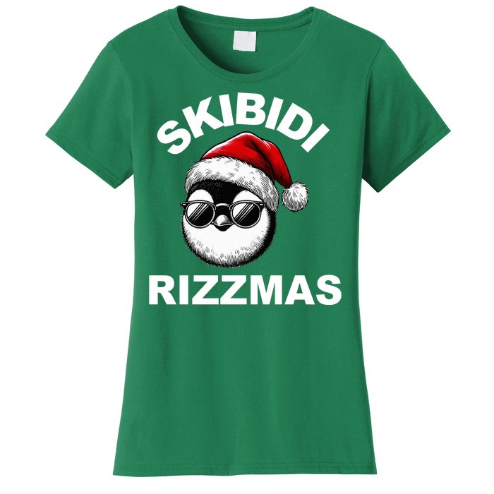 Skibidi Rizzmas Funny Christmas Penguin Women's T-Shirt