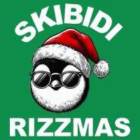 Skibidi Rizzmas Funny Christmas Penguin Womens T-Shirt