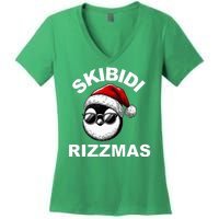 Skibidi Rizzmas Funny Christmas Penguin Women's V-Neck T-Shirt