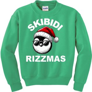 Skibidi Rizzmas Funny Christmas Penguin Kids Sweatshirt