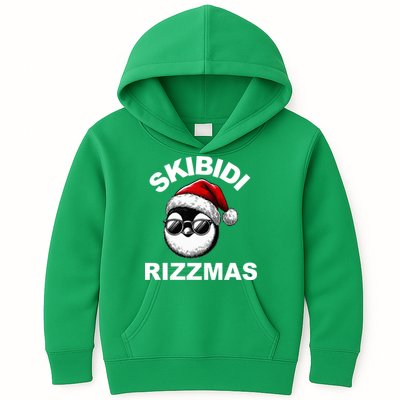 Skibidi Rizzmas Funny Christmas Penguin Kids Hoodie