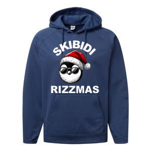 Skibidi Rizzmas Funny Christmas Penguin Performance Fleece Hoodie