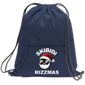 Skibidi Rizzmas Funny Christmas Penguin Sweatshirt Cinch Pack Bag