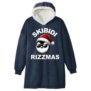 Skibidi Rizzmas Funny Christmas Penguin Hooded Wearable Blanket