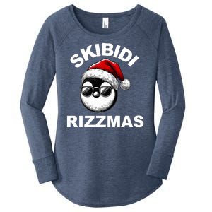 Skibidi Rizzmas Funny Christmas Penguin Women's Perfect Tri Tunic Long Sleeve Shirt