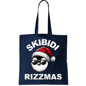 Skibidi Rizzmas Funny Christmas Penguin Tote Bag