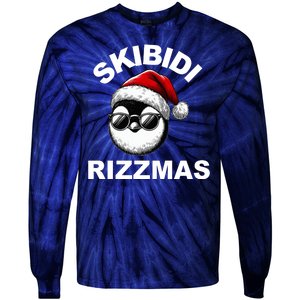 Skibidi Rizzmas Funny Christmas Penguin Tie-Dye Long Sleeve Shirt