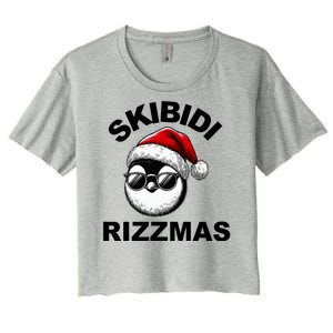 Skibidi Rizzmas Funny Christmas Penguin Women's Crop Top Tee